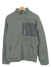 SMOG Fleecejacke Herren Gr. S Teddy Sherpa Jacke Grau Outdoor
