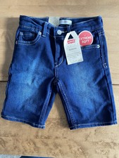 Girls Levi's Jean Shorts Size 6 Adjustable Waist Stretch Bermuda Soft Denim NEW
