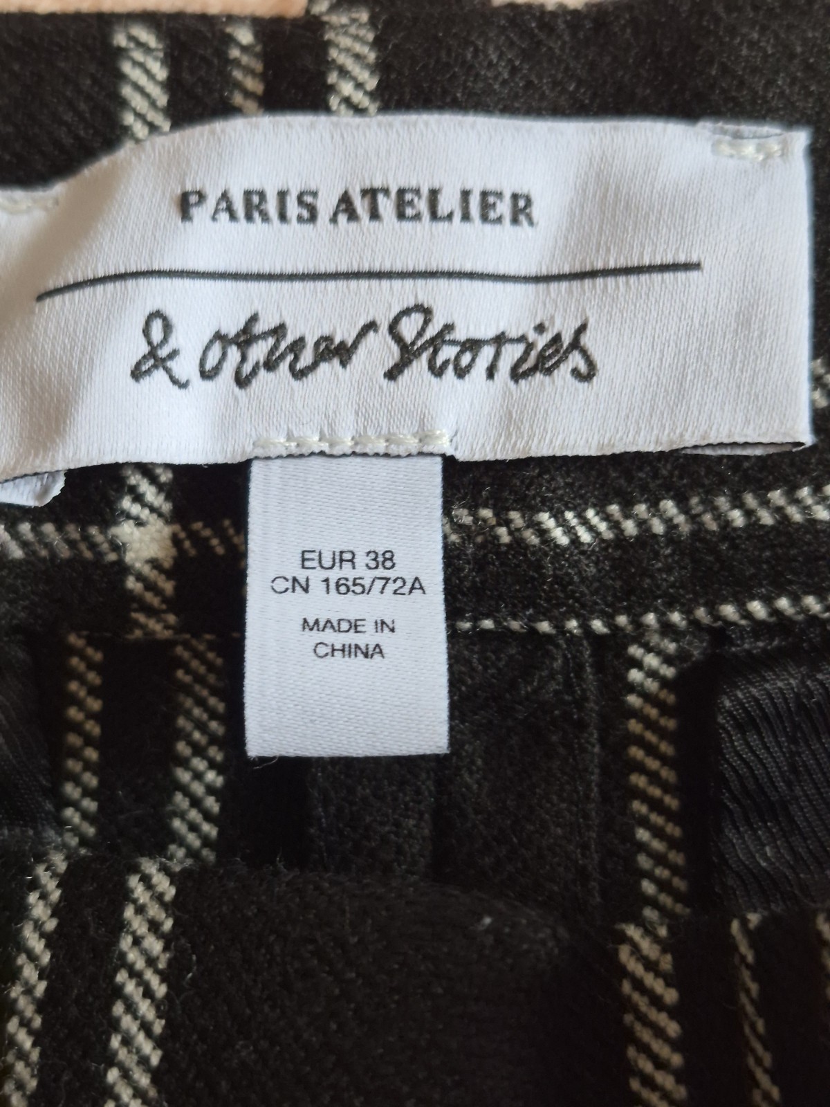 & Other Stories Wool Blend Check Wide Leg Trousers UK 10 Paris Atelier image 2