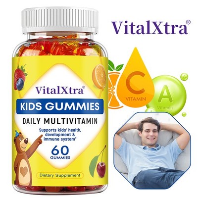 Multivitamin-Gummibärchen für Kinder Vitamine A, C, D, E + B-Vitamine,Zink & Jod