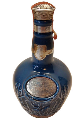 Chivas Brothers Royal Salute 21 Year Old Scotch Whiskey Blue Spode Empty Bottle