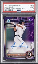 2022 BOWMAN DRAFT CHROME DRAFT PICK AUTO PURPLE REFRACTOR JACE JUNG 48/250 PSA 9