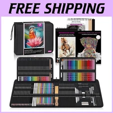 Portable Drawing Set with Sketchbook and Tools
