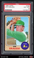 1968 Topps #458 Lew Krausse Athletics PSA 8 - NM/MT