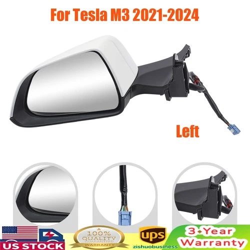 Left Mirror For Tesla Model 3 2021-2024 Electric Folding Heated Mirror 11 Pins