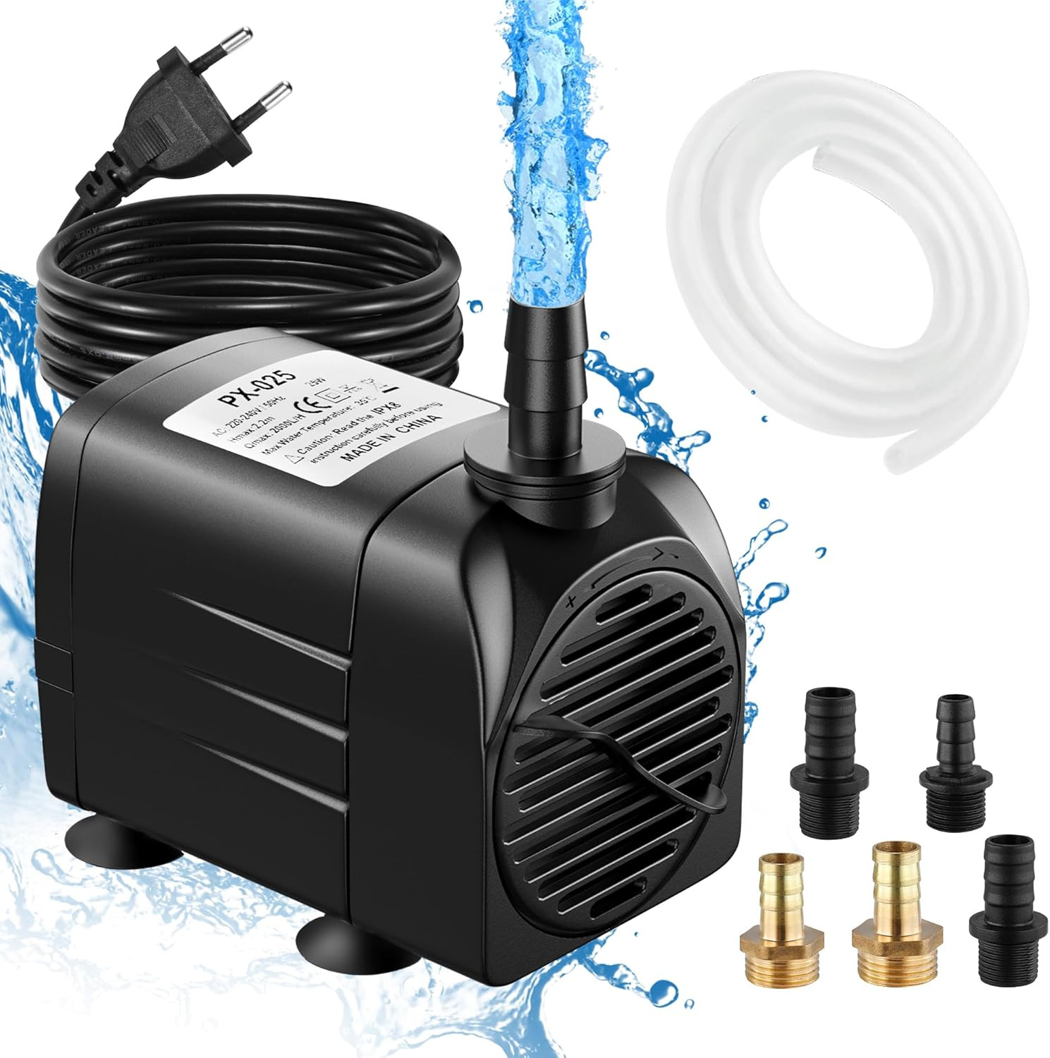 Pompa Ad Acqua Sommergibile 25W, 2000 L/H Pompa per Acquario ,Ultra-Silenziosa ,