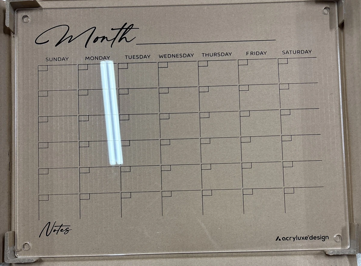 Calendario Acrílico De Borrado En Seco Reutilizable Y Transp | Cuotas