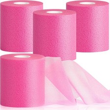 3rd Gen Hot Pink Pre Wrap Athletic, 4 Pack Prewrap Athletic Tape for Hair Soccer