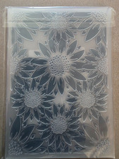 3D Sun Flowers Embossing Folders, Textured Embossed, transparent