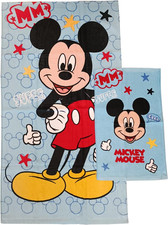 Mickey Mouse Disney, Asciugamani Bagno in Spugna, Set 2 Asciugamani Bagno, Asciu
