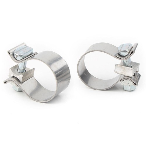 2X Motorcycle 1.75 inch 1.75'' Exhaust Clamp Fit Harley Stainless Steel Chrome - Picture 10 of 11