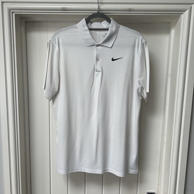Nike Golf Poloshirt Herren Medium Weiß Dri-Fit Standard Fit Kurzarm Oberteil