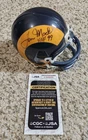 Tom Mack Signed Riddell Los Angeles Rams Mini Helmet JSA COA