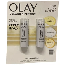 Olay Collagen Peptide Firming Plumping Facial Moisture Cream, 1.7 floz, 2pk