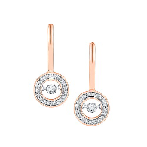 1/3ct Genuine Dancing Diamond Earrings 10K Rose Gold eBay