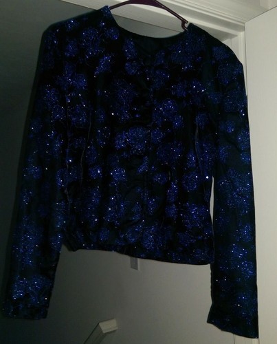 Norton McNaughton Womens Shirt Top Blouse Size 8 Black Blue Floral