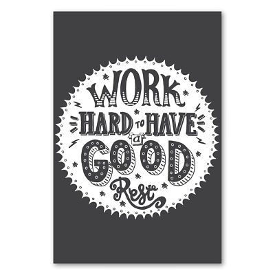 Postereck 2474 Poster Leinwand Retro Plakat, Work Hard Motivation Spruch Leben