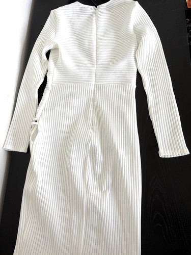 Abito BodyCon Nuovo con etichette Taglia 8 RARO Ritaglio a costine Midi Y2K Miami Chic Resort Vita notturna - Foto 12 di 14