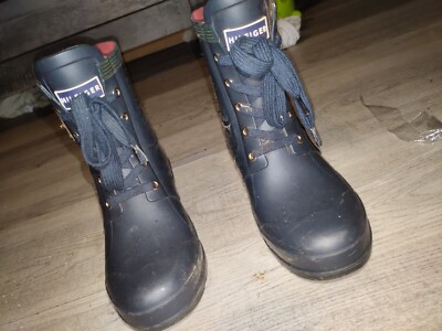 Tommy Hilfiger Rain Boots Blue Women Size Barely Great 