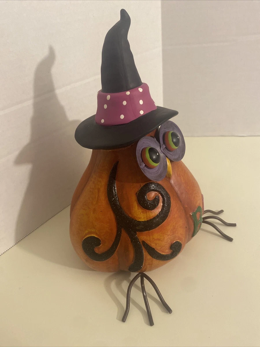 Hobby Lobby Retro Halloween Pumpkin In Witch's Hat Figure Table Piece 2012 VG