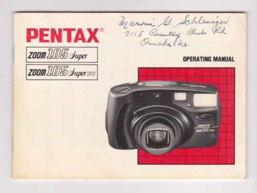 PENTAX Zoom 105 Super Operating Manual-Camera-Guide-Instruction Book-Vtg 1989 - Picture 1 of 2