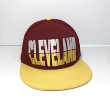 Cleveland Flat Bill Hat Six Flags Embroidered Snapback Trucker Cap Two Tone EUC