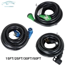50A 15/25/30/50FT RV Power Extension Cord with LED Light with Lock NEMA 14-50P