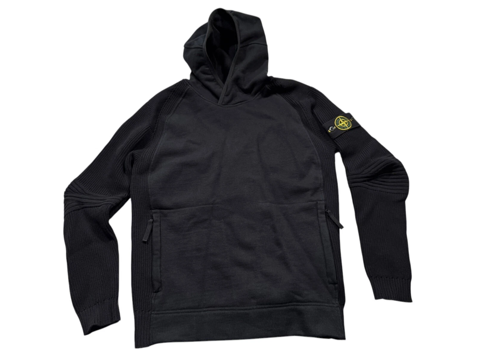Maglione Stone Island uomo nero maglia gomito maglione felpa con cappuccio taglia media M