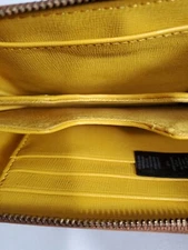 Fossil Brown Leather Small Organizer Wristlet Wallet 6.25x4"