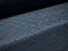 Faux Suede Jersey Fabric, Per Metre - Zigzag Burnout Pattern - Air Force Blue