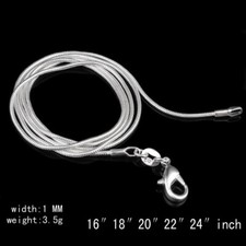 Solide 925 Sterling Silber Schlangenkette 1–6 Mm Herren Damen Halskette 16– ▽