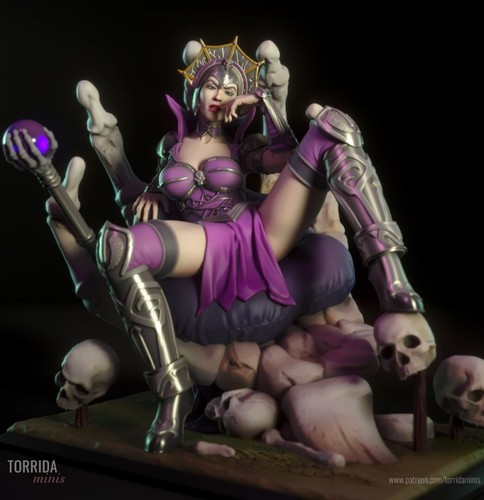 Evil Lyn, Skelett Thron, sexy Pin Up, Figur, 3D Druck, Torrida, UNBEMALT - Imagen 3 de 15
