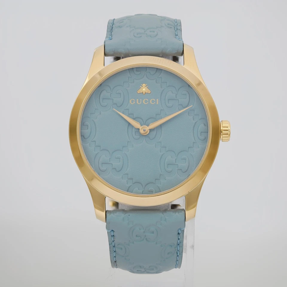 Gucci G-Timeless Stainless Steel Blue GG Dial Quartz Ladies Watch YA1264097