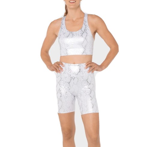 KYODAN Wild Glitter Python Print Crop 