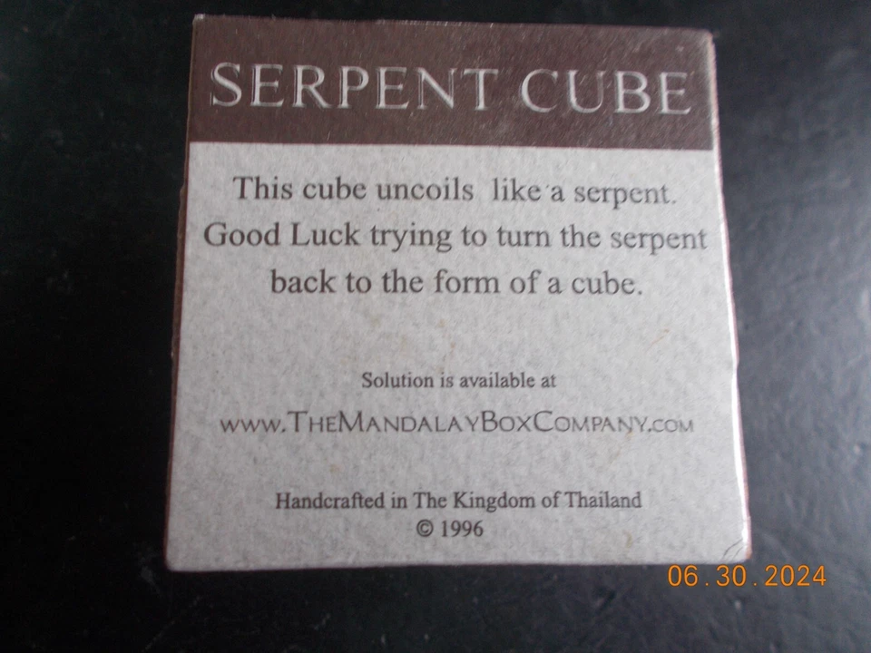 2 Wooden Cube Puzzles: Serpent Cube (new) and Puzzle inside a Box, see photos - Image 4 of 4
