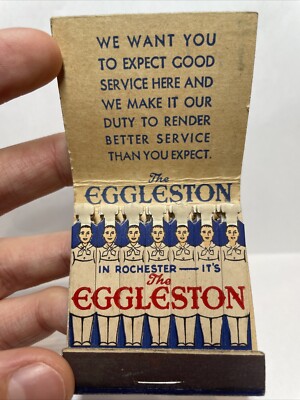 RARE The Eggleston Rochester New York Restaurant 30s-40s FEATURE Matchbook FULL