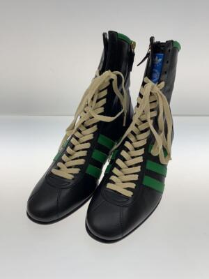 Gucci Adidas 3 Stripe Lace Up Boots 714871Uk7 Blk Leather Gucci Adidas 3 Stripe Lace Up Boots 714871Uk7 Blk Leather