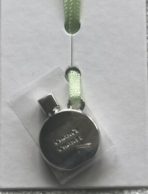 CHANEL Chance Parfum Charm Bottle Bracelet Purse Charm Green Silk