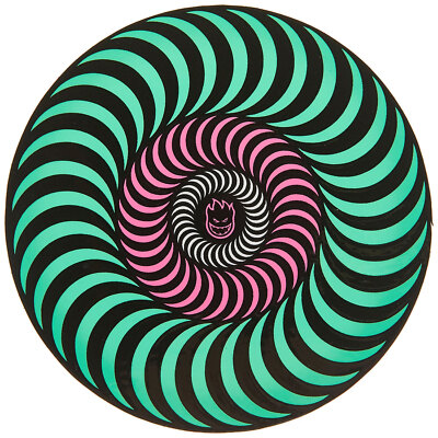 Spitfire Skateboard Tri-Color Swirl Bighead Sticker Green/Pink 5.5''