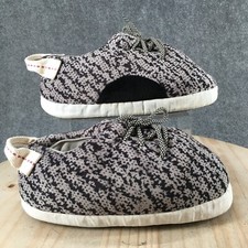 Cozy Kicks Slippers Womens Regular Size Casual Flats Comfort Gray Fabric Lace Up