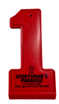 Vintage OTTER LAKE Michigan Souvenir ICE SCRAPER SPORTSMAN'S PARADISE ICE & SNOW