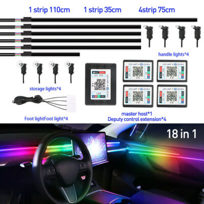LED RGB Auto Innenraumbeleuchtung Ambientebeleuchtung Acrylic Guide Glasfaser