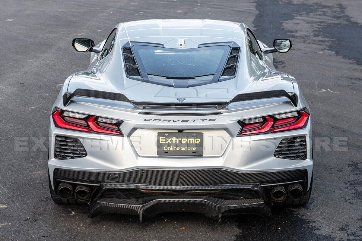 Pair CARBON FIBER Add-On Wing Wickers For 20-Up Corvette C8