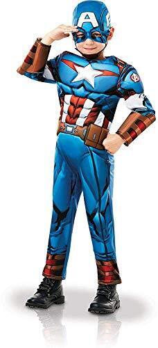 640833S Official Marvel Avengers Captain America Deluxe Child Costume, - Afbeelding 1 van 5