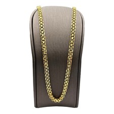 18ct 18k Yellow Gold Diamond Cut Bismark Chain Necklace 23.81 Grams 45cm. New