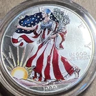 1999 Colorized American Silver Eagle 1 oz .999 Fine Silver ASE BU Liberty Dollar