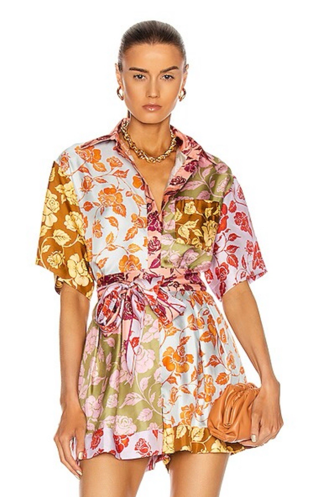 Zimmermann Lovestruck Spliced Shirt Size 1 / AU 10 / US 6 100% Silk Button