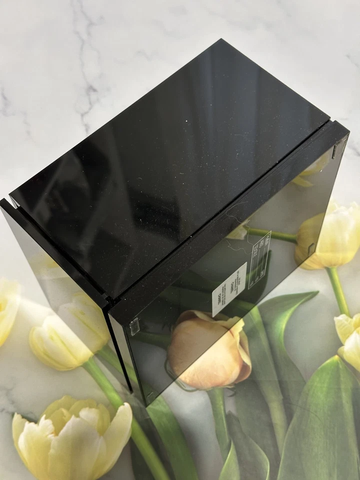 CHANEL MAKEUP BOX Black Acrylic Drawer Storage Box with Silver CC Logo - Image 3 of 4