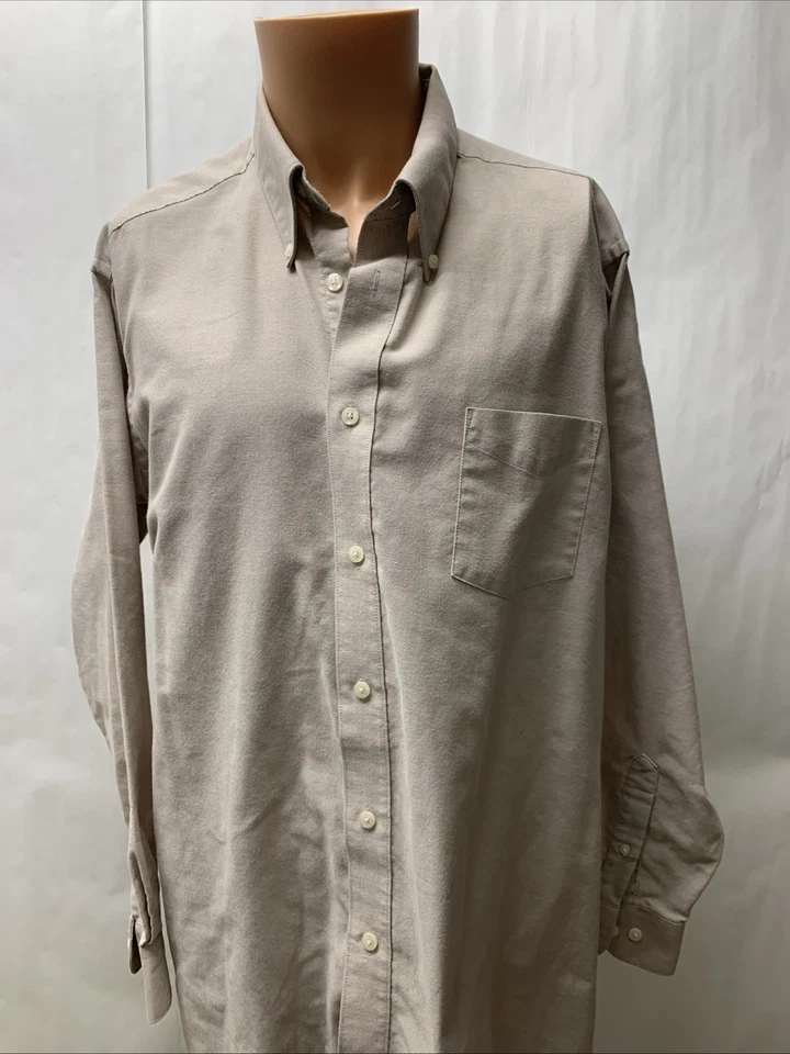 Рубашка мужская David Taylor 18 34/35 на пуговицах с одной иглой с длинным рукавом бежевая - Изображение 2 из 4