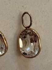 14k Gold, White Topaz Earring Charms or Penda...